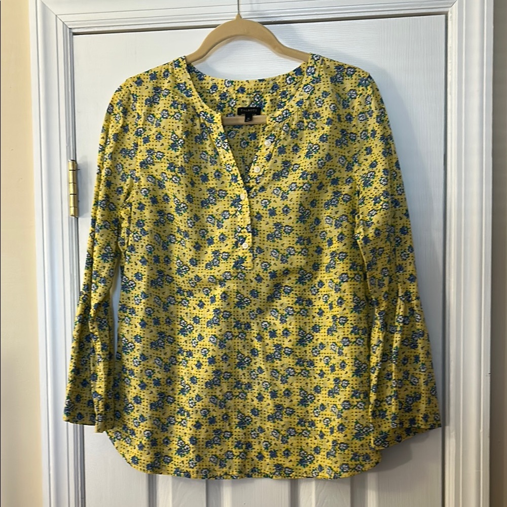 Talbots Yellow Floral Women's Top size M